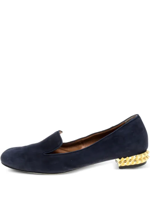 Fendi Pre-Owned suede studded-heel shoes Blue 352278