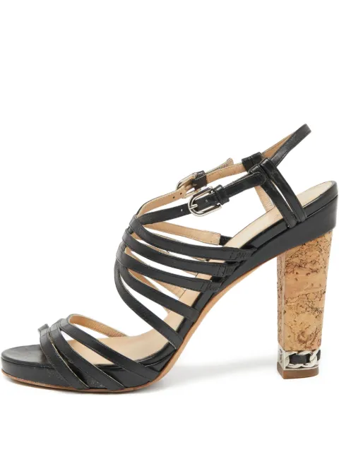 CHANEL Pre-Owned leather heeled sandals Black 641565