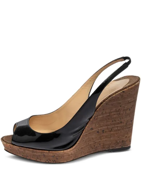 Christian Louboutin Pre-Owned 120mm Une Plume wedge sandals Black 467012