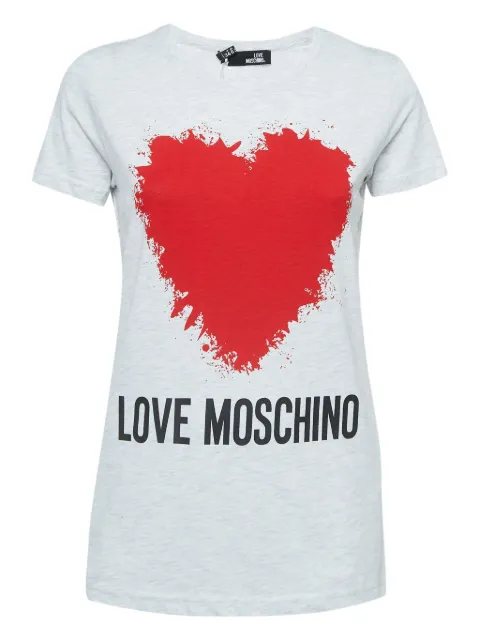 Moschino Pre-Owned heart-print t-shirt Grey 929892