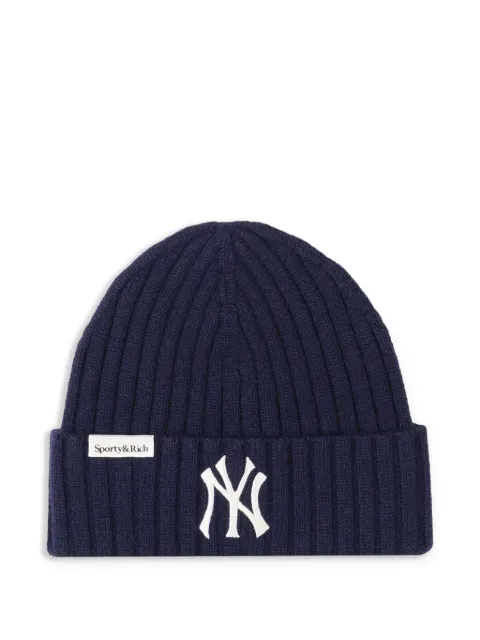 Sporty & Rich ribbed knit beanie Blue AC066610675BL106