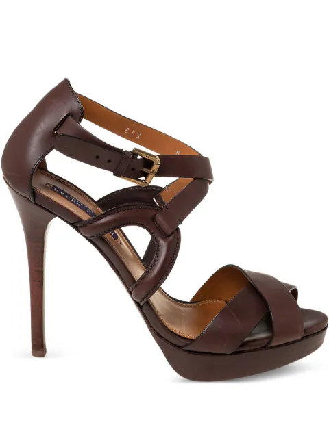 Ralph Lauren Vintage 2023 130mm leather sandals Brown 457360