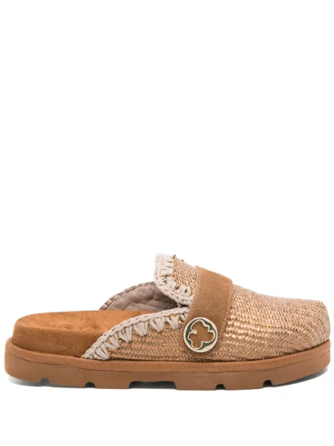 Mou Kids interwoven mules Brown SW631009K