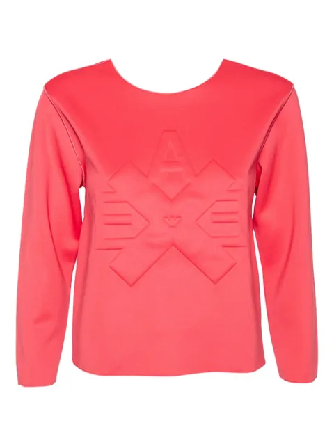 Emporio Armani Pre-Owned logo-embossed T-shirt Pink 580359