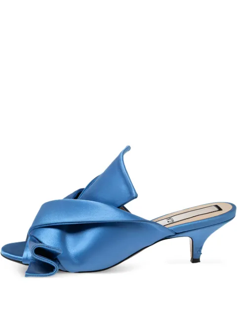 Nº21 pre-owned 55mm satin knotted sandals Blue 617331