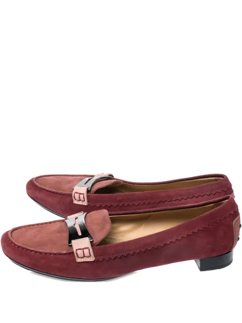 Tod's Vintage penny-slot suede loafers Red 258964