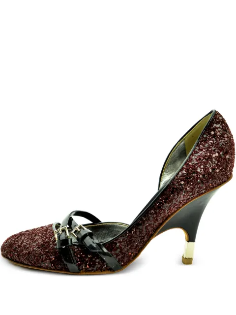 Giuseppe Zanotti Vintage 90mm glitter buckle pumps Brown 28412