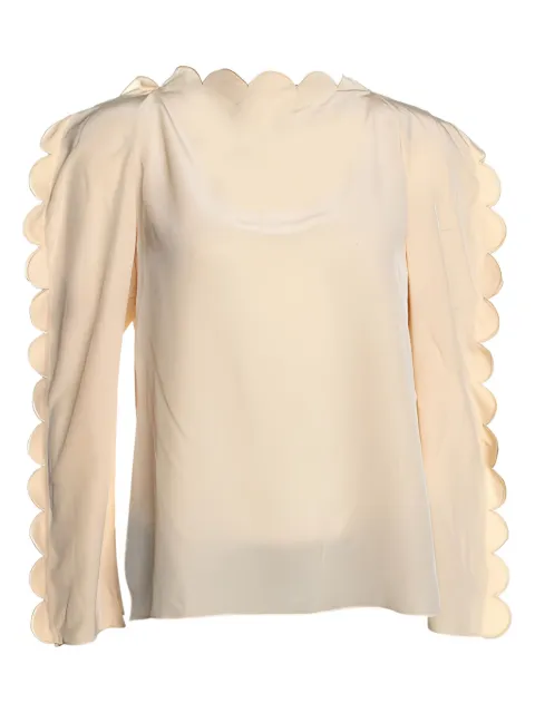 Fendi Pre-Owned scalloped-detail long-sleeves blouse Neutrals 287030