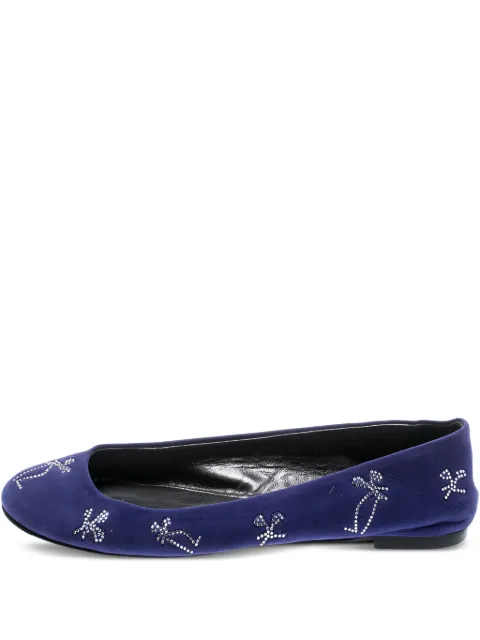 Giuseppe Zanotti Vintage crystal-embellished ballet flats Blue 192857