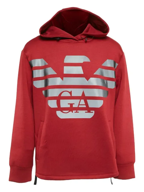 Emporio Armani Pre-Owned logo-print hoodie Red 1123974