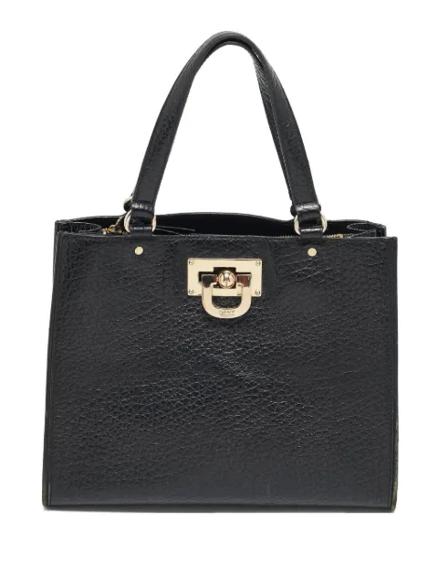 DKNY Vintage Pre-owned grained-leather tote bag Black 1121238