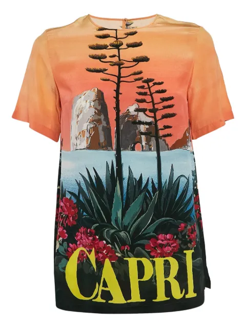 Dolce & Gabbana Pre-Owned silk short-sleeves T-shirt Orange 1117458