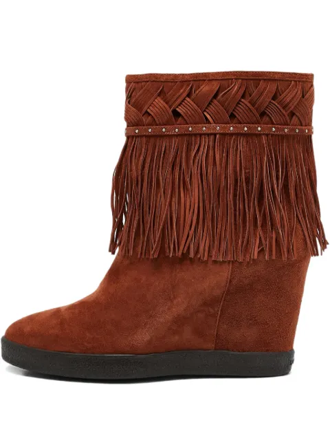 Le Silla pre-owned 110mm fringed boots Brown 1106266