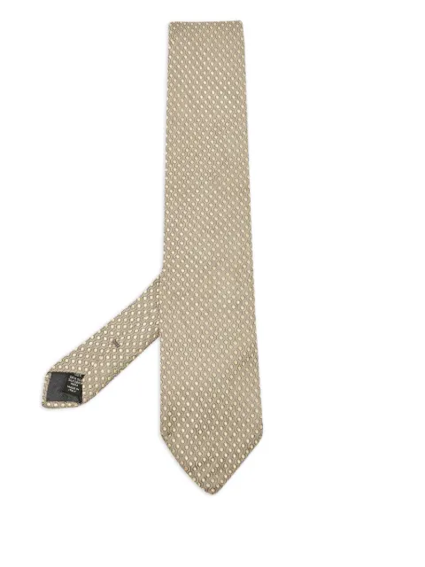 Ermenegildo Zegna Vintage jacquard-woven silk tie Yellow 1106045