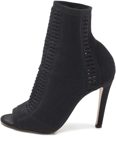 Gianvito Rossi Pre-owned 115mm peep-toe boots Black 1091517