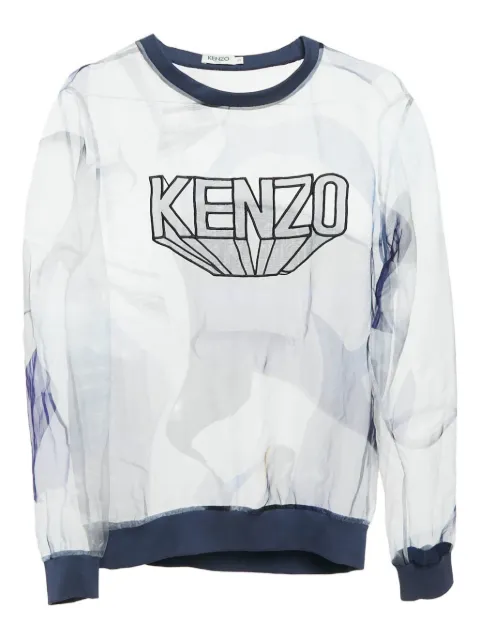 Kenzo Pre-Owned sheer logo sweatshirt Blue 1091502