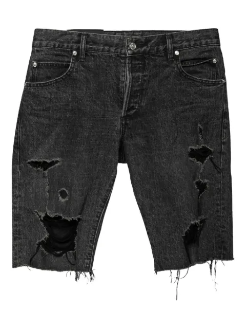 Balmain Pre-Owned distressed denim shorts Black 626189