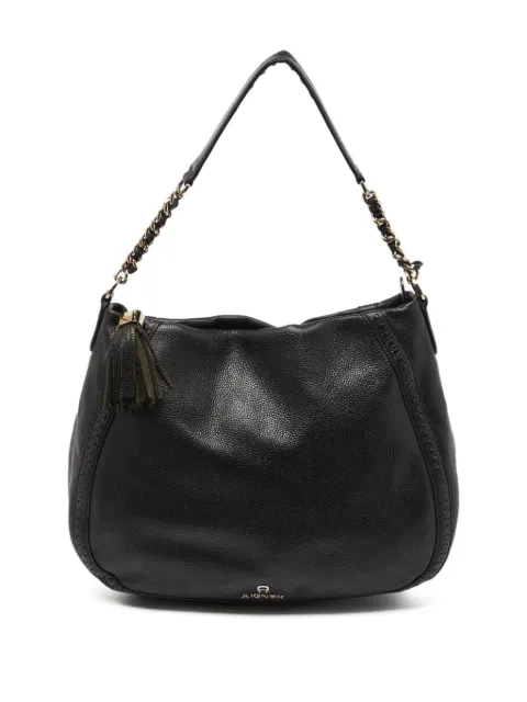 Aigner Vintage pre-owner leather chain tote bag Black 995498