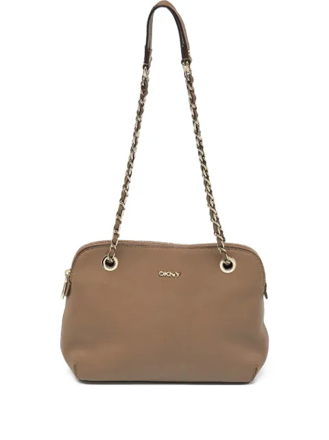 DKNY Vintage logo-lettering shoulder bag Neutrals 995502