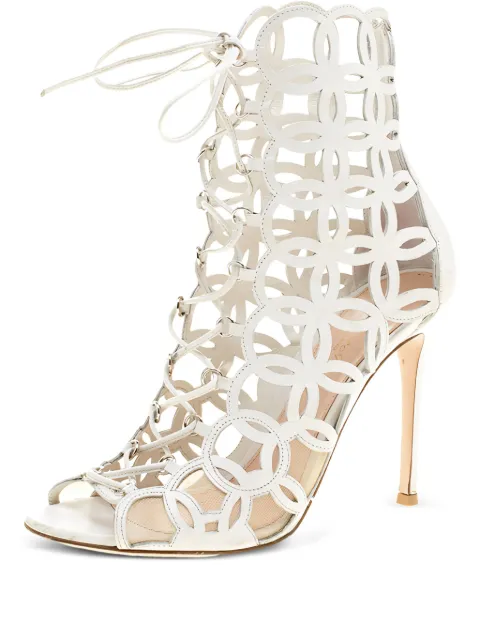 Gianvito Rossi 105mm cut-out heeled sandals White 136382