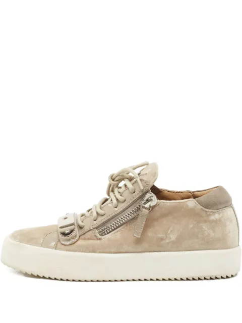 Giuseppe Zanotti Vintage velvet zip sneakers Neutrals 785130