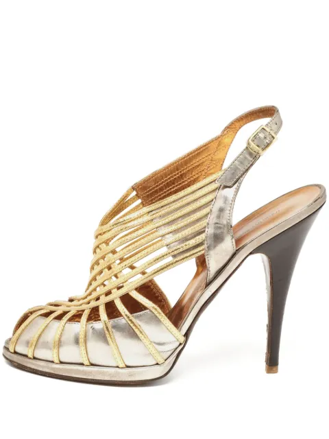 Roberto Cavalli Vintage 100mm leather heeled sandals Gold 929528