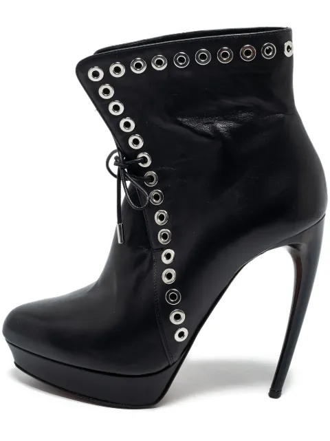 Alexander McQueen Pre-Owned 120mm eyelet-embellished boots Black 728412