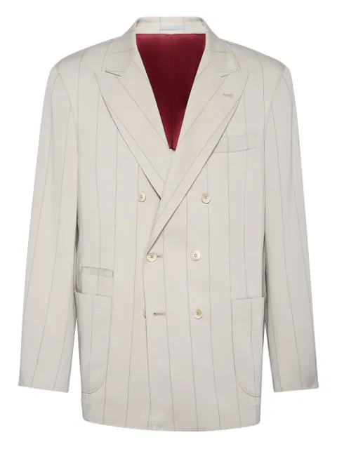 Brunello Cucinelli silk-twill blazer Neutrals MA4777BBDC003