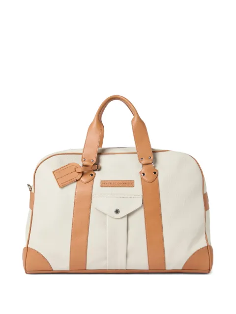 Brunello Cucinelli leather-trimmed street bag Neutrals MBATBU394COK17