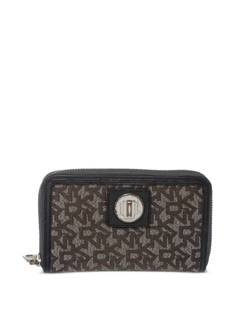 DKNY Vintage monogram-canvas zip wallet Brown 378002