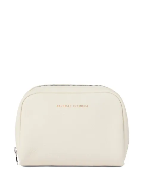 Brunello Cucinelli leather wash bag White MWMCBU430C7208