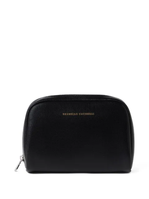 Brunello Cucinelli textured-leather wash bag Black MWRLBU430C101