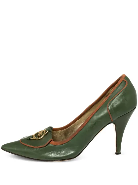 Etro Pre-Owned 90mm leather heeled pumps Green 426084
