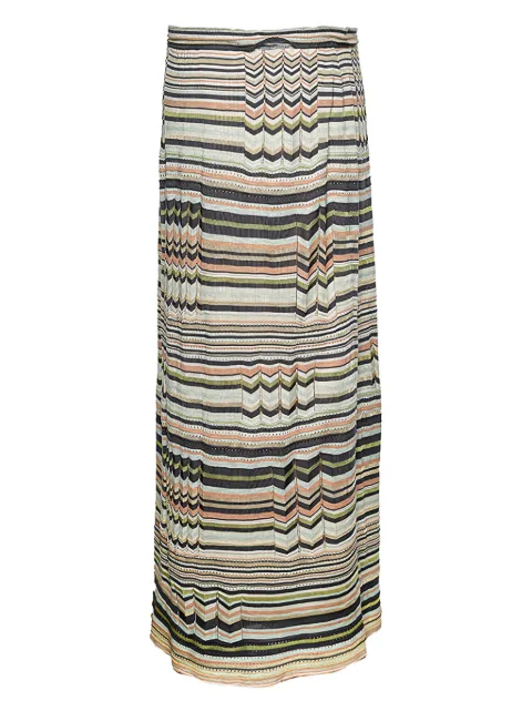 Missoni Pre-Owned zigzag-knit maxi skirt Neutrals 573642