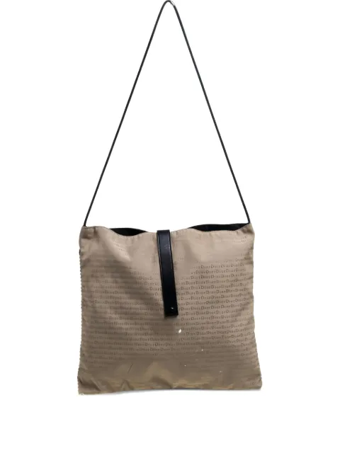 Christian Dior Pre-Owned Oblique-canvas mesh-panel shoulder bag Neutrals 396855