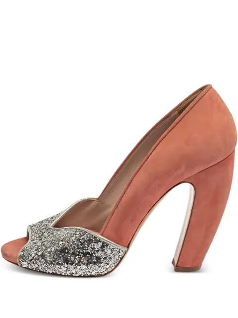 Miu Miu Pre-Owned 105mm glitter-detailing pumps Pink 387391