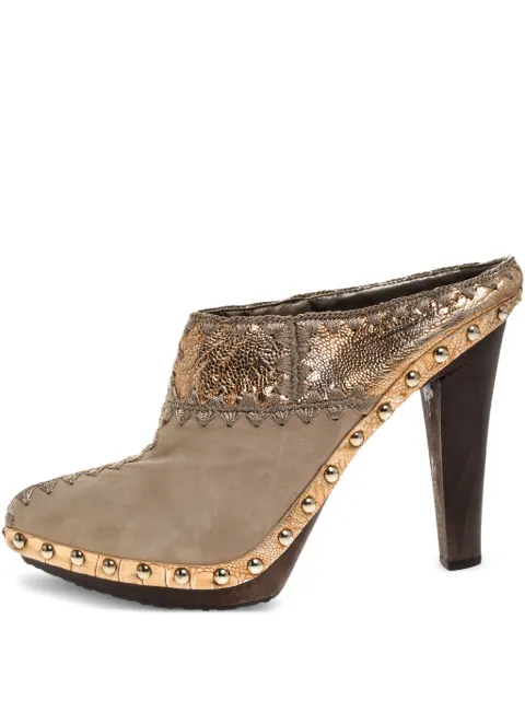 Sergio Rossi Vintage embellished heeled mules Neutrals 317761