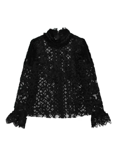 Anna Sui Vintage pre-owned lace-embroidered blouse Black 627631