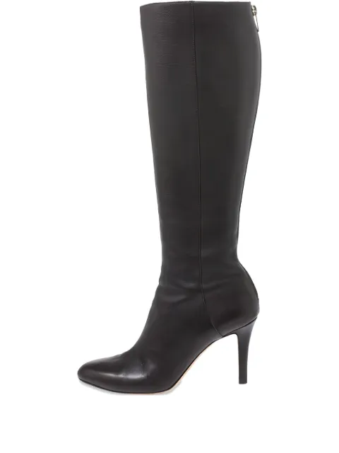 Jimmy Choo Pre-Owned 85mm leather zip-up boots Brown 252503