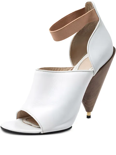 Givenchy Pre-Owned 130mm leather cone heel sandals White 252040