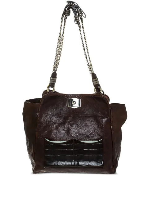 Chloé Pre-Owned chain-strap leather tote bag Brown 252556