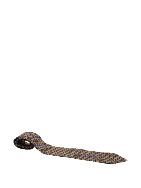 Ermenegildo Zegna Vintage patterned-jacquard silk tie Orange 209341
