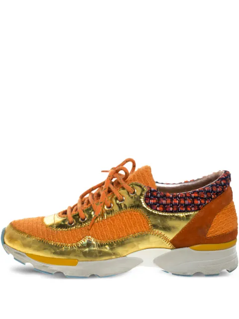 CHANEL Pre-Owned tweed sneakers Orange 265396