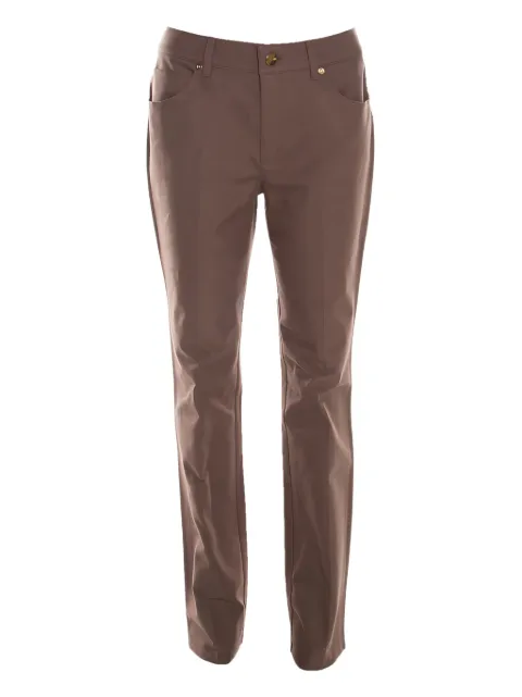 Escada Pre-Owned cotton blend straight-leg trousers Brown 200544