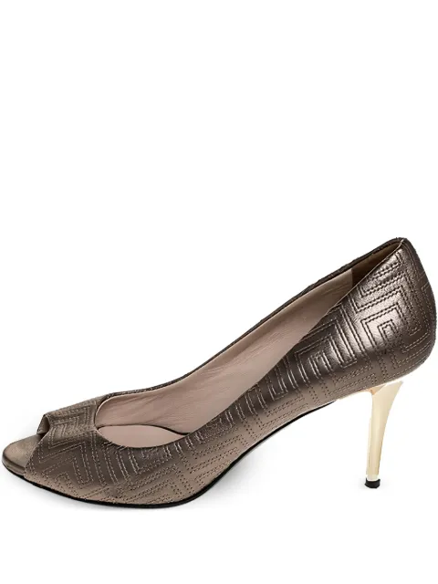 Versace Pre-Owned 80mm embroidered pumps Brown 251826