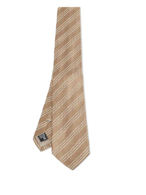 Emporio Armani Pre-Owned striped silk tie Brown 1112560