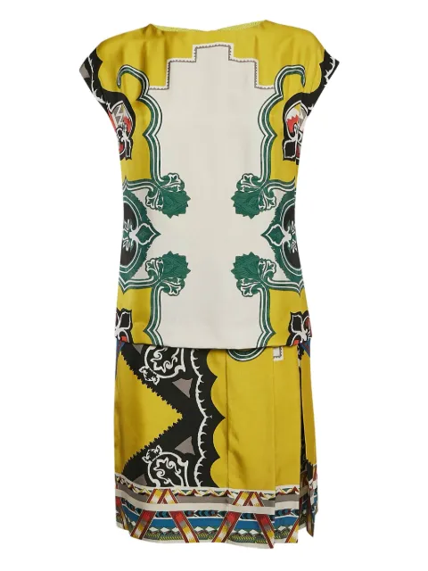 Etro Pre-Owned floral-print layered dress Green 1082154