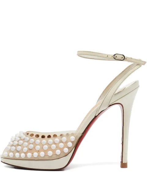 Christian Louboutin Pre-Owned 120mm patent leather studded pumps Neutrals 1059616