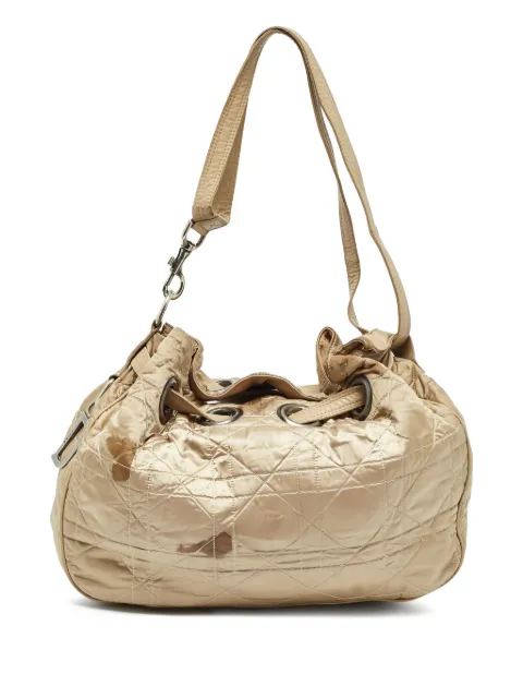 Christian Dior Pre-Owned Cannage drawstring shoulder bag Gold 977027