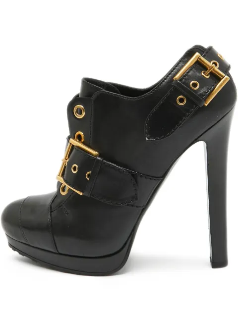 Alexander McQueen Pre-Owned 145mm eyelet-detail buckled boots Black 960320